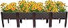 Raised Garden Beds Outdoor Planter Raised Beds Kits with Legs & Drain Holes, Plants Elevated Garden Boxes for Patio, Deck, Porch, Backyard, Brown