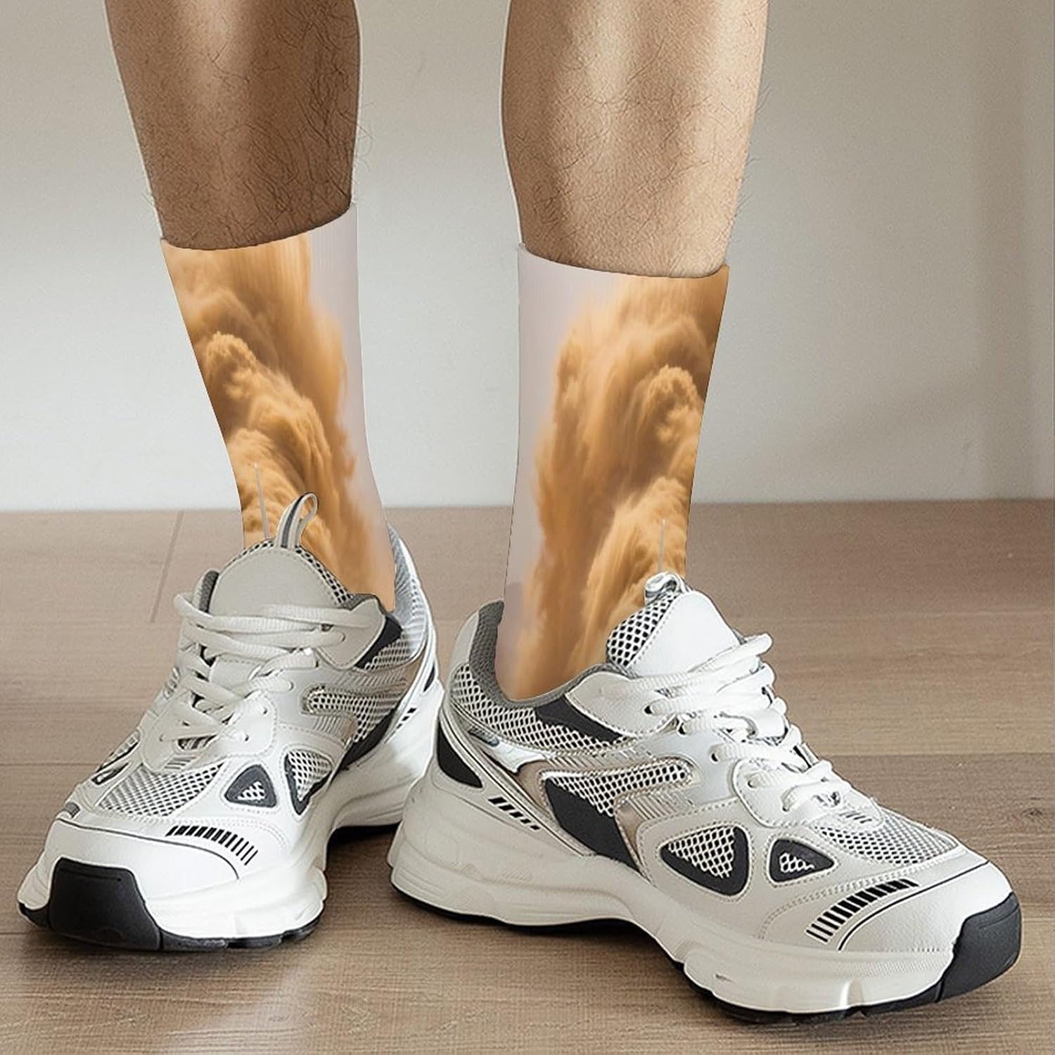 Plane on Desert Runway Crew Socks Moisture Wicking Ankle High Cushioned Arch Support Seamless Toe Athletic & Casual