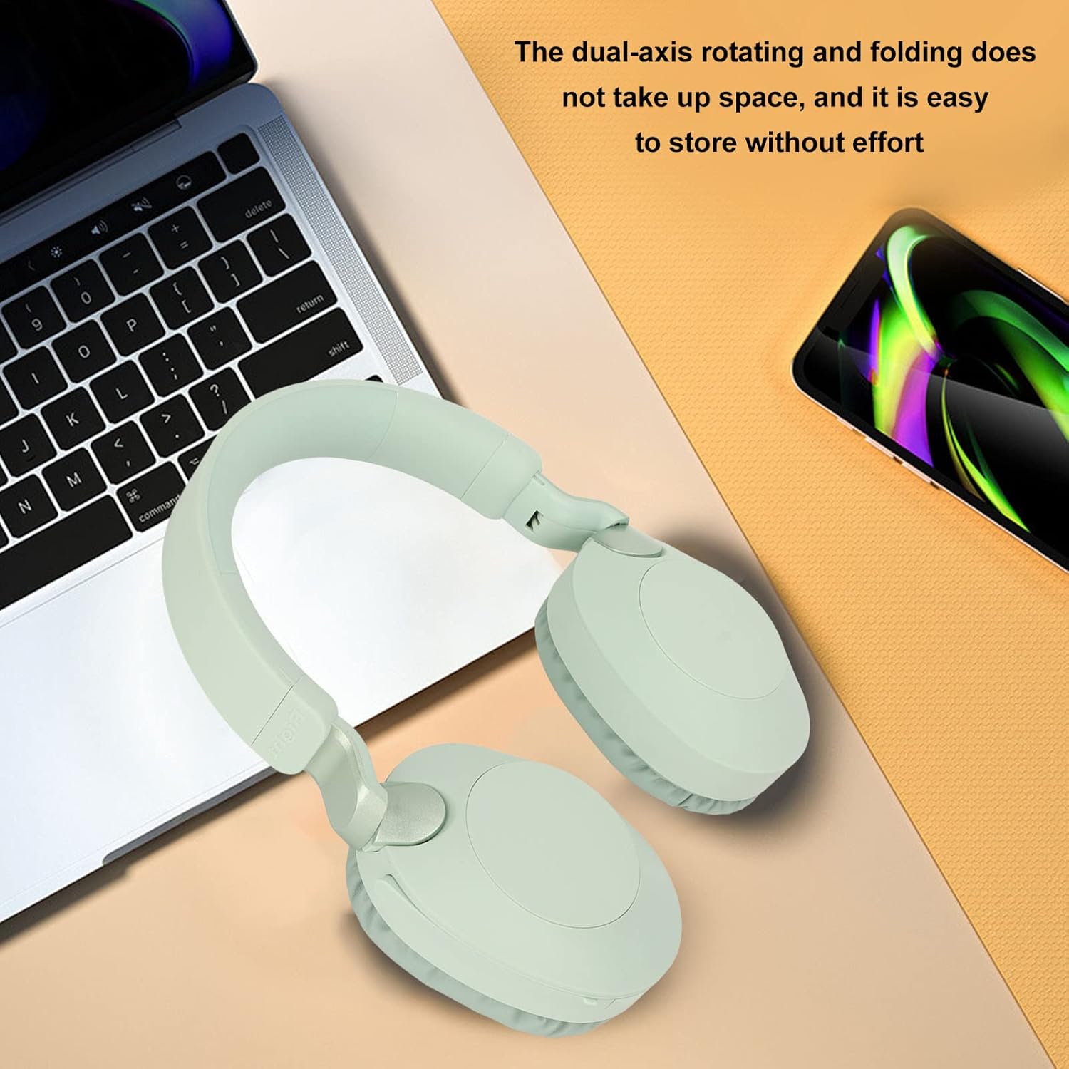 DAUERHAFT Gaming Headset with Microphone, Foldable Design for PC (Green)