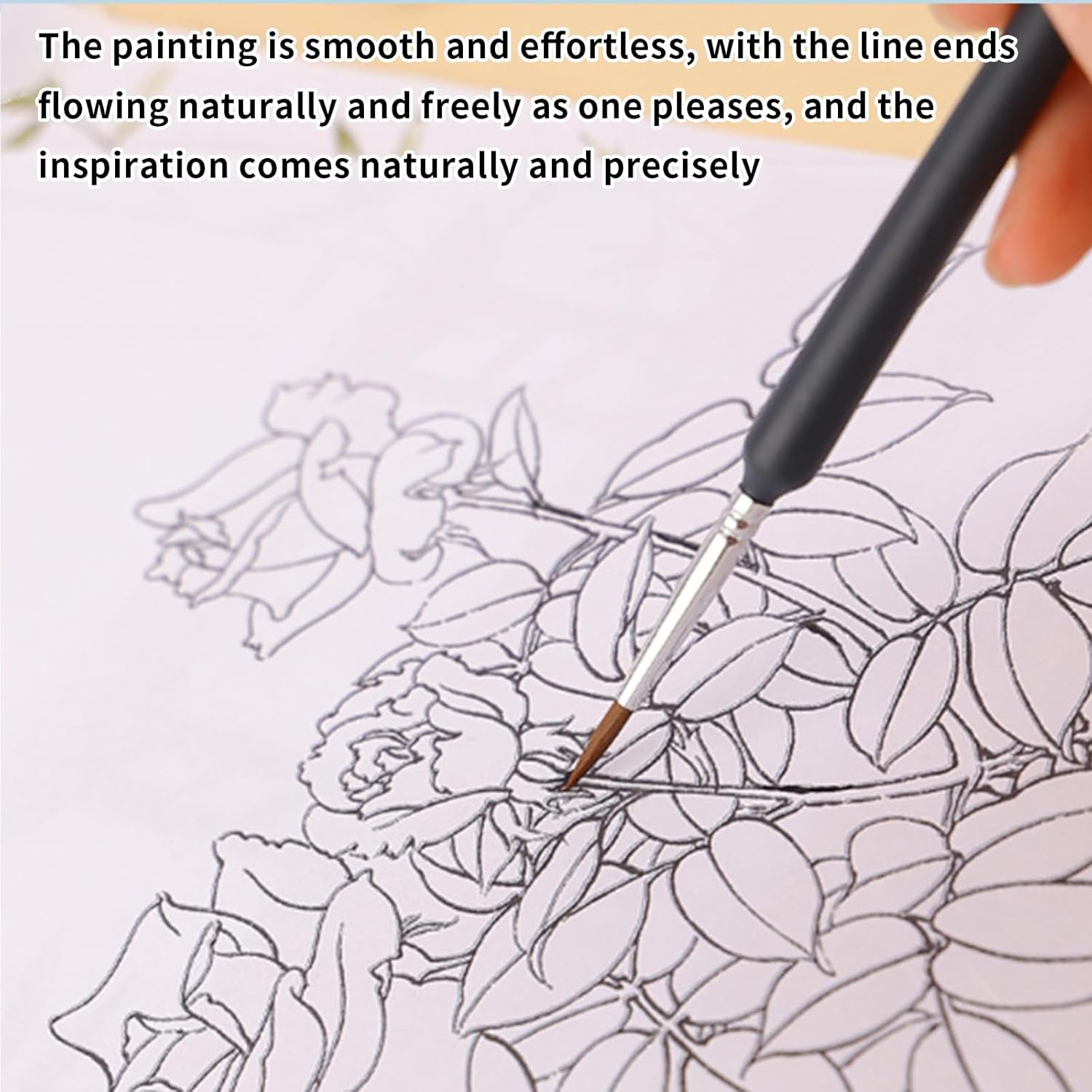 9Pcs Fine Paint Brushes Set with 0, 00, 000 Size Thin Paint Brushes, Detail Paint Brush for Art Acrylic Watercolor Oil Gouache Nail