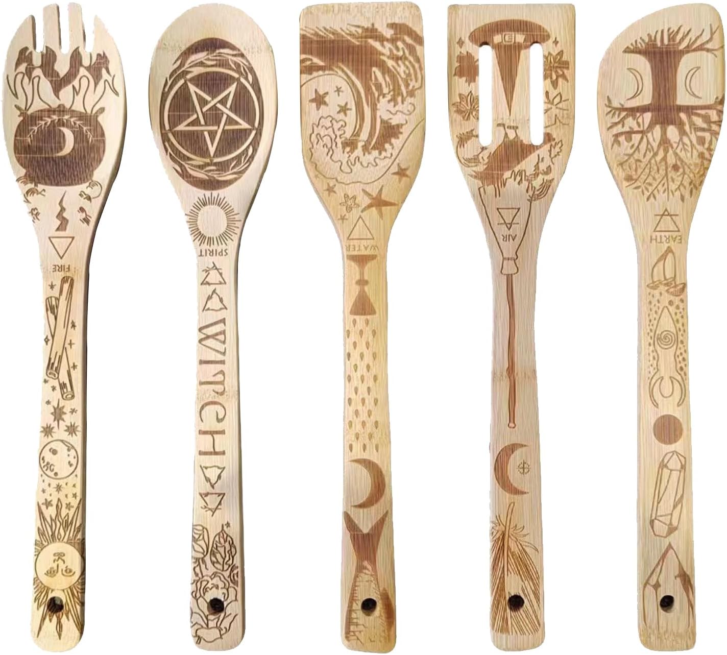 5PCS Wooden Cooking Spoon...