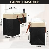 Vista 5 de Shappy Cestas de escalera con asas y panel de soporte, cesta de fieltro de 16 pulgadas para escaleras para alfombras y madera plegable