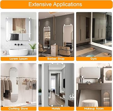 Frameless Mirror Mounting Hardware Kit Zinc Alloy Mirror Holder Clips Round Shape Dual-Screw Fixing Mirror Glass Hanging Bracket with Screws and Anchors Fit for 3-5mm Thickness (Silver, Set of 4 )