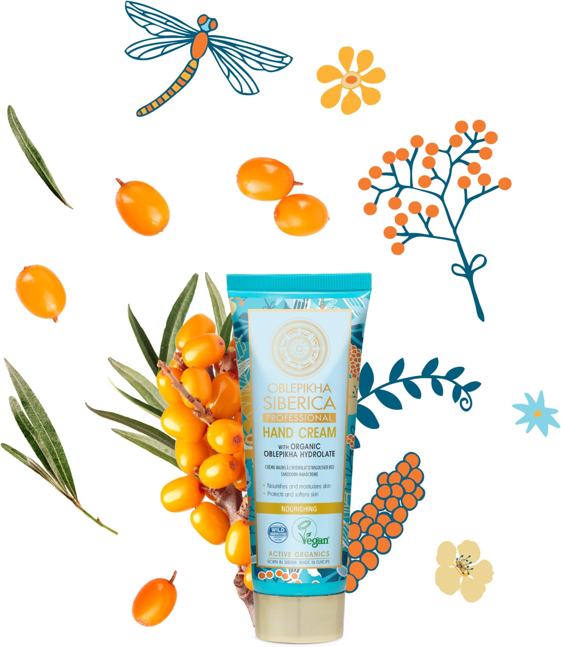 NATURA SIBERICA Oblepikha Hand Cream, 75 ml, 75 ml (Pack of 1)