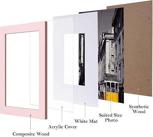 Vista 67 de eletecpro Juego de 10 marcos de fotos de 8.5 x 11 pulgadas, collage de fotos, decoración de pared, fotos de 5 x 7 con paspartú o de 8.5 x 11 Negro