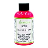 Angelus Neon Leather Paint, 4 oz., Tahitian Pink