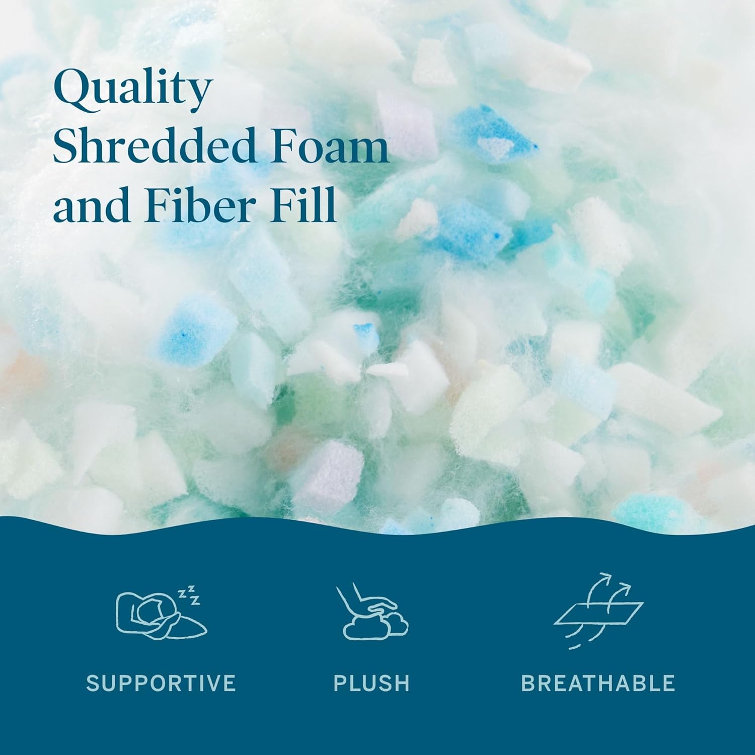 LUCID Side Sleeper Shredded Foam Pillow with Shoulder Cutout - Customizable Loft - Removable and Washable Zippered Cover - Bamboo Rayon Cover