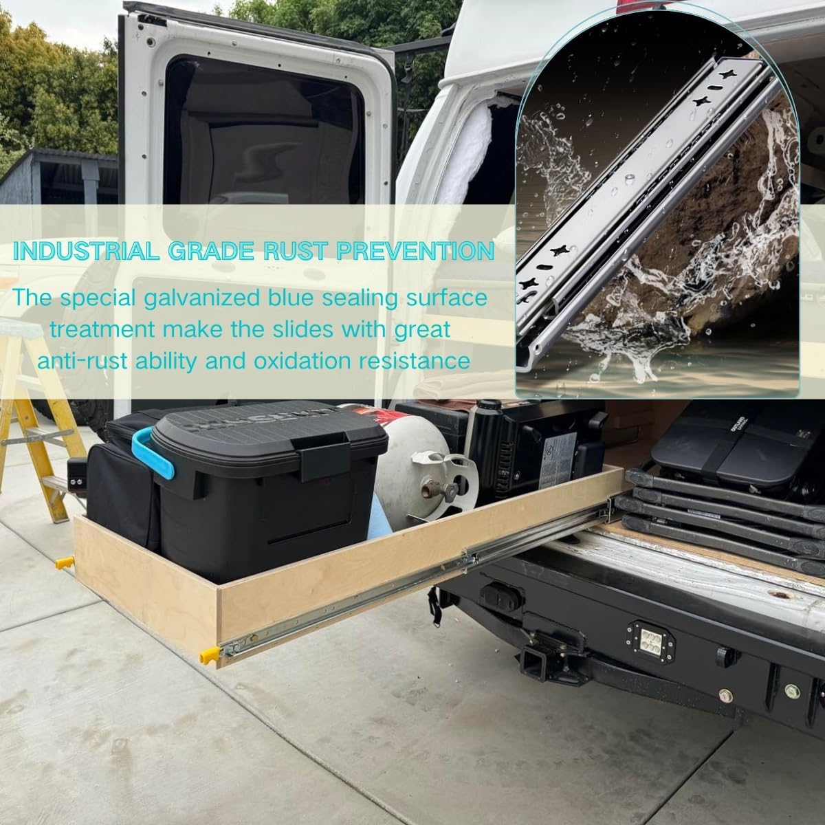 1 Pair Heavy Duty Locking Drawer Slides Length 10in-72in Full Extension Ball Bearing Drawer Slides for Tool Box Motorhome Large Storage Cabinets Industrial Drawers(10in(25.40cm))