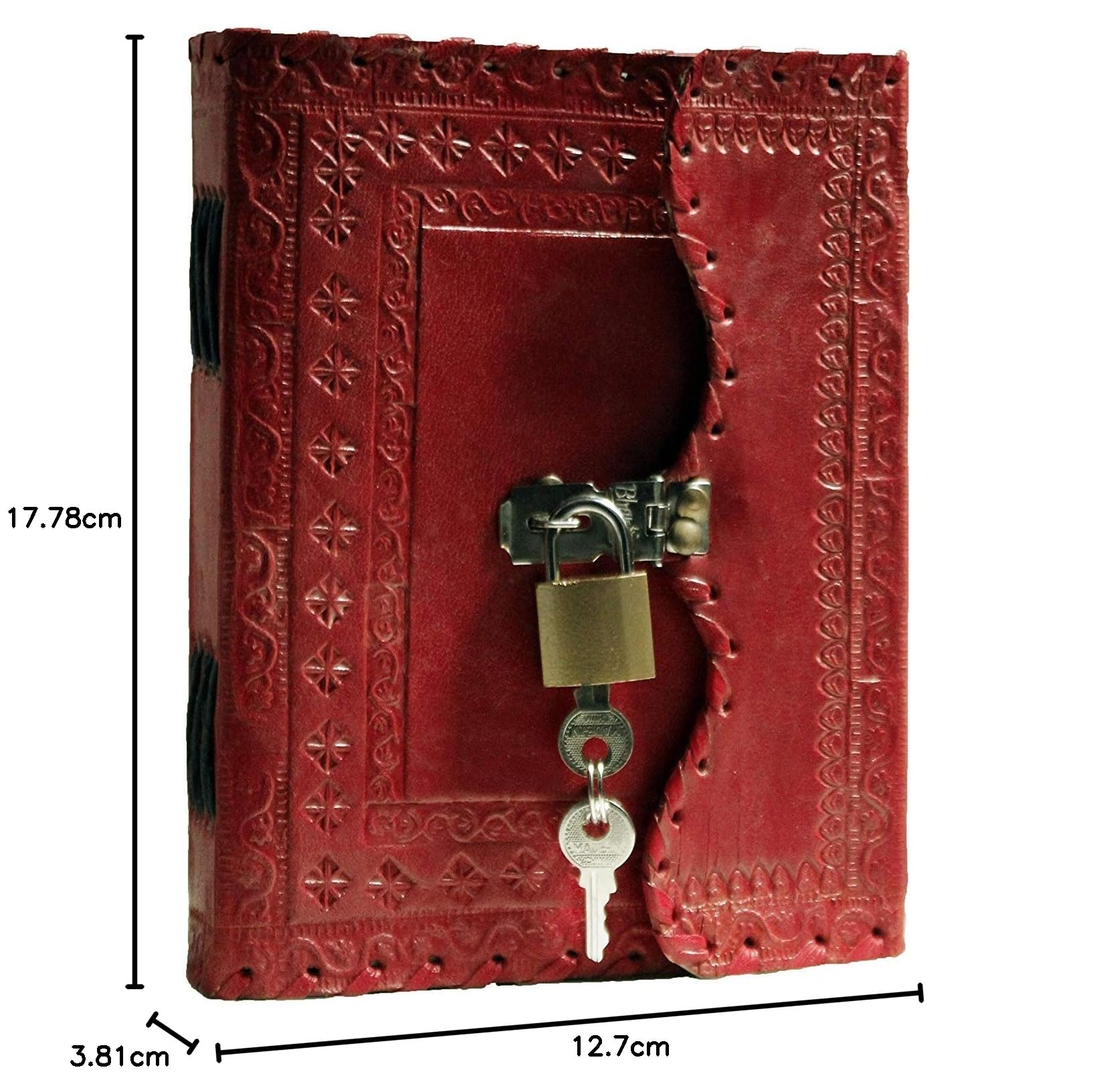 Leder-Tagebuch, groß, handgefertigt, Lederbindung, Vintage-Tagebuch für Damen und Herren, mit Schloss und Schlüssel, Geschenk für Kunst-Skizzenbuch, Reisetagebuch und Notizbücher zum Schreiben
