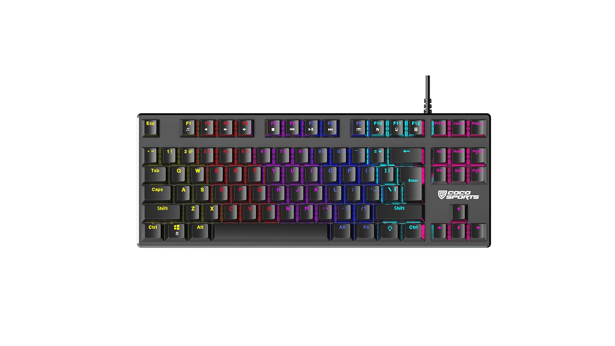 coconut K12 Orion Tenkeyless Mechanical Gaming Keyboard Wired with 87 Blue Switches with 26 Anti-Ghosting Keys, 1.5M Braided Cable, Rainbow LED with 9 Adjustable Lighting Modes, PC/Laptop/Mac | TKL. (B095WZQ5CG) Amazon Price History, Amazon Price Tracker