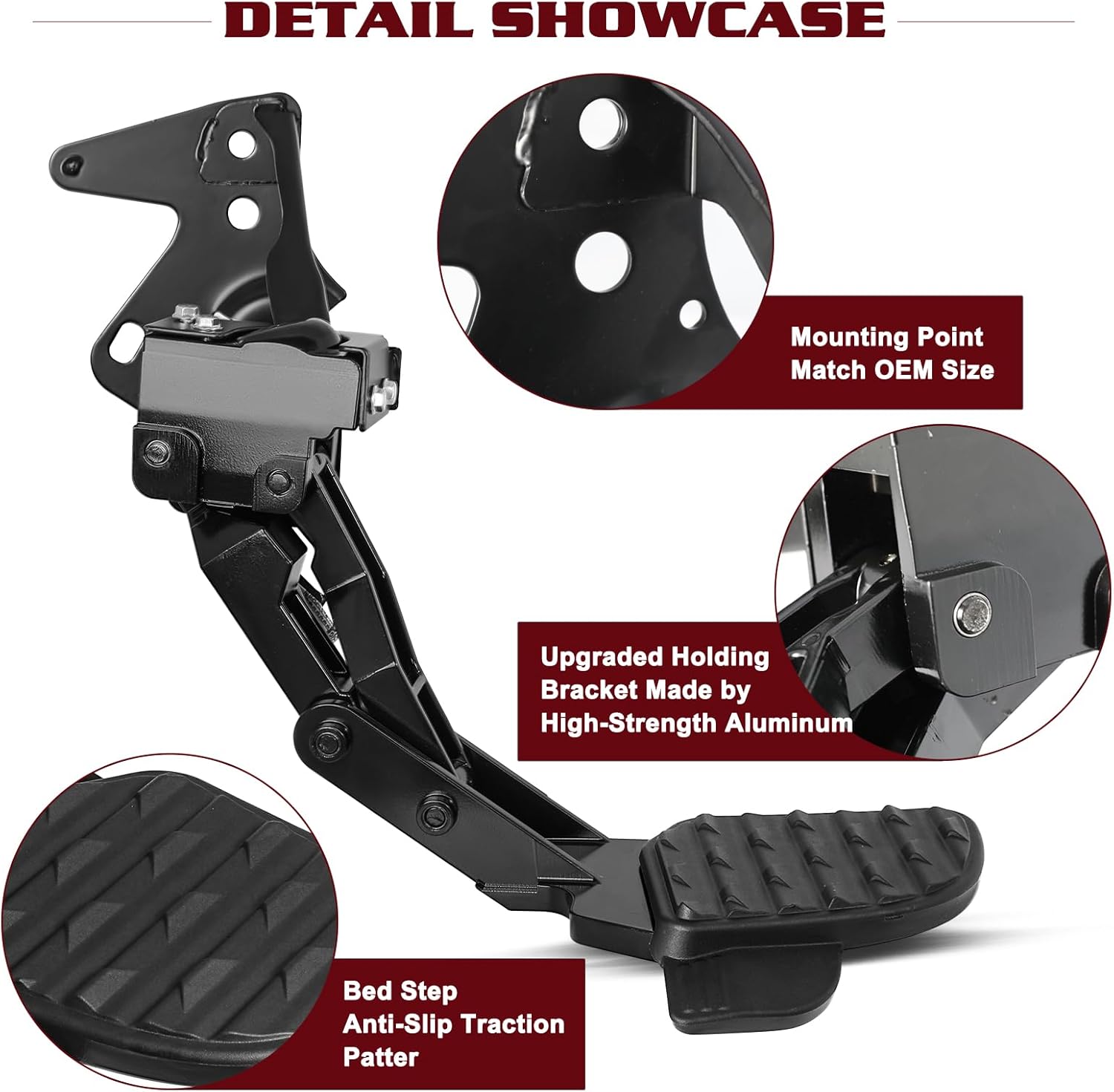 JSBOYAT Rear Bed Step Retractable Bumper Step Compatible with 2019-2024 Dodge Ram 1500 DT New Body Style w/Dual Exhaust, Folding Truck Tailgate Step 82215289AG 82215289AH