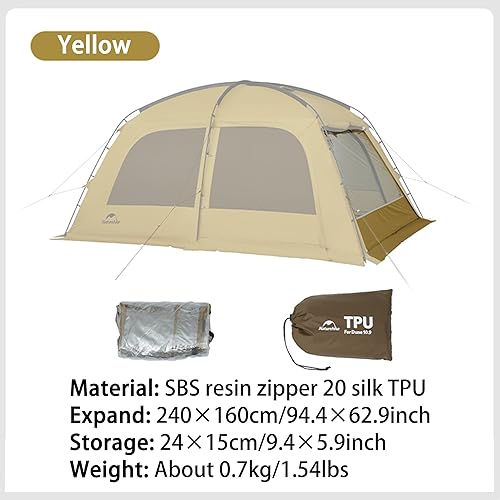 Miniatura 2 de Naturehike Dune - Tienda de campaña caliente con gato para estufa, 4 estaciones, para 2 a 4 personas, para campamento al aire libre, doble capa para