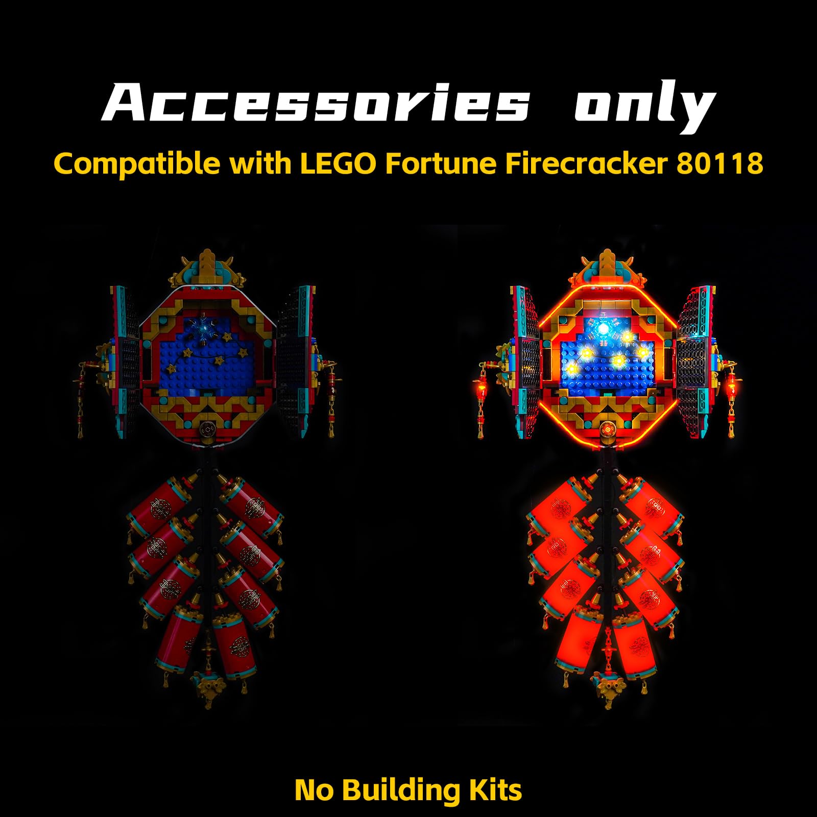 Remote Control Led Light Set Compatible with Lego Fortune Firecracker 80118 (No Model) - Image 3