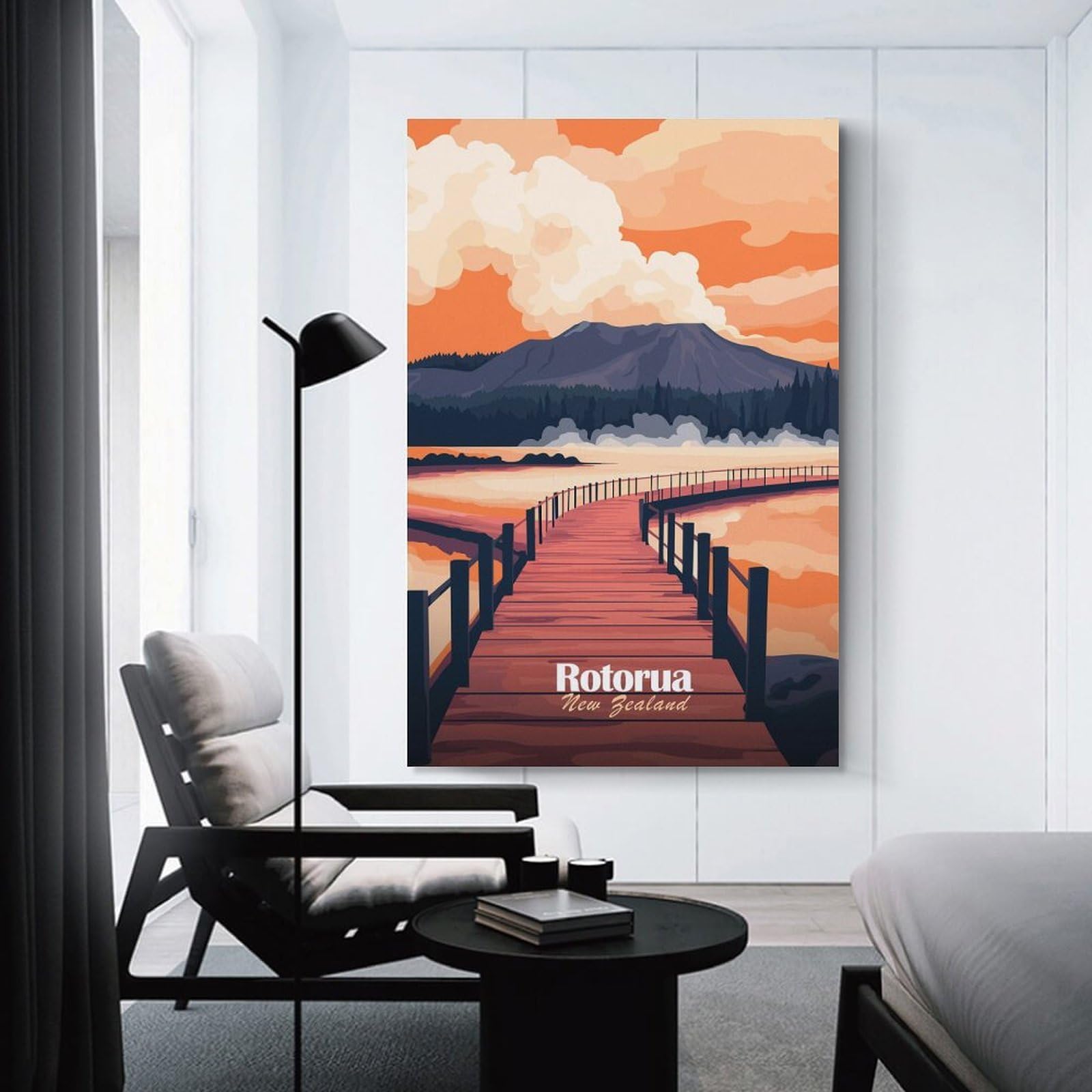 Junmoney Rotorua, New Zealand Home Decor Wall Art, 24x36inch(60x90cm), for Wall Displays, Bedrooms Or Room Updates, Ideal for Building A Coordinated Art Wall