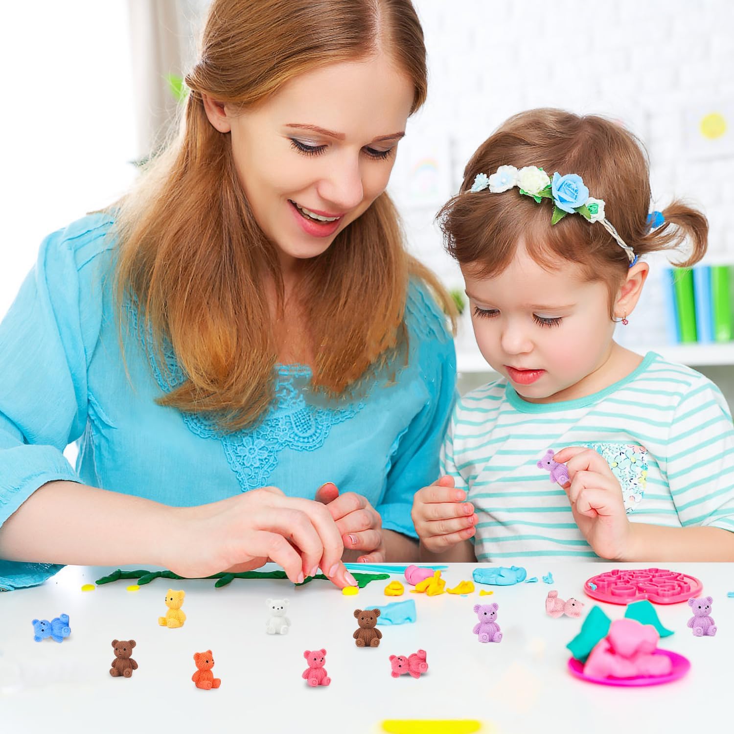 VEYLIN 24Pcs Mini Resin Bears, 8 Colors Small Teddy Bear Figurine Bulk Tiny Animals to Hide Fairy Garden DIY Craft Accessories Desktop Decor - Image 7