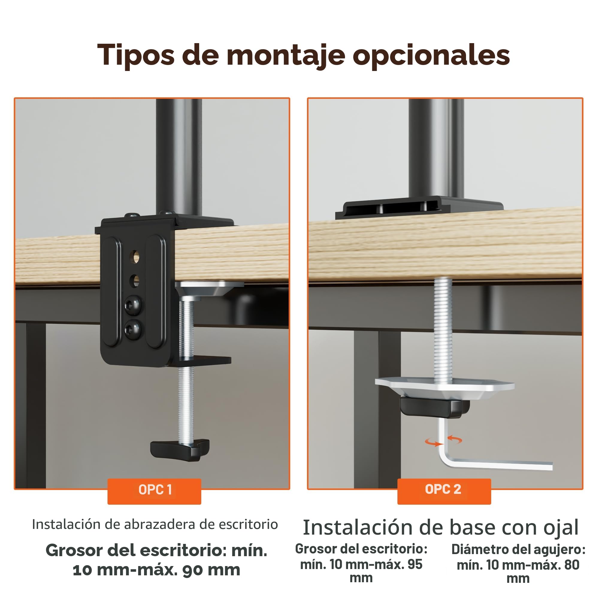 Redbat Soporte de Monitor y Bandeja Ventilad para Portátil de 16 Pulgadas y Pantallas LCD LED de 13 a 32 Pulgadas, hasta 8 kg, Brazo Monitor con Inclinación, Giro y Rotación
