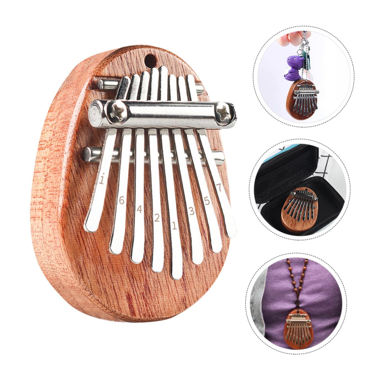 Strumento Musicale in Legno Facile da Usare per Principianti Portatile Kalimba Note Eteree e Pure Marrone 8 Tasti