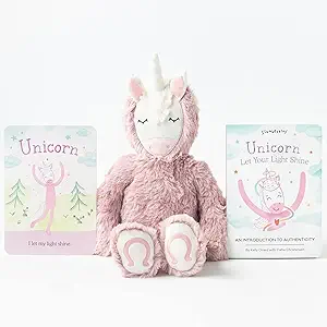 Slumberkins 14" Kin & Board Book | Promotes Authenticity, Confidence & Healthy Fiendships | Social Emotional Tools for Ages 0+ (Unicorn Kin & Board Book)