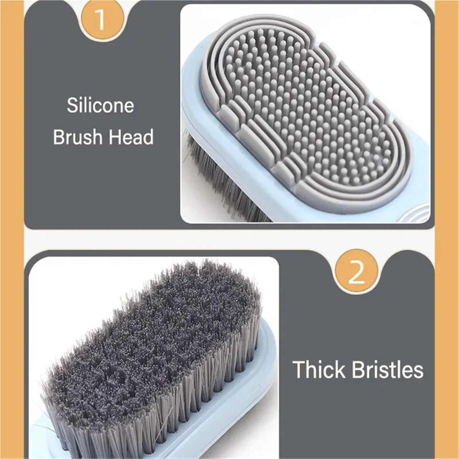 Doppelseitige Schuhbürste mit Silikon Für Schuhe | Multi-Oberflächenreiniger for Schuhe/Kleidung, zu Hause und auf Reisen(Color4)