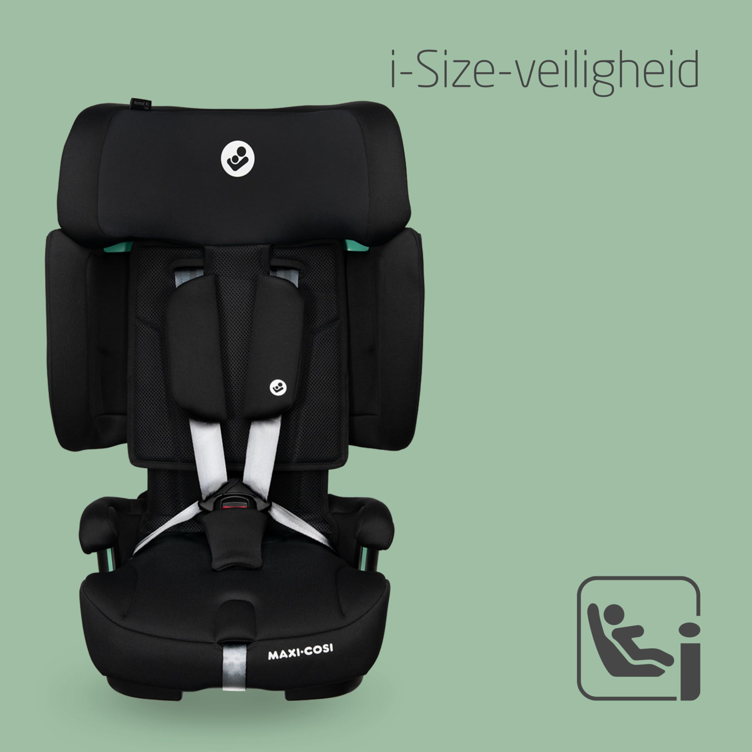 Maxi-Cosi Nomad XL Plus, Seggiolino Auto 9-36 kg Evolutivo, 15 Mesi-12 Anni, 76-150 cm, Seggiolino Auto Pieghevole, Ultracompatto e Leggero, Protezione Impatti Laterali G-CELL, Borsa, Authentic Black