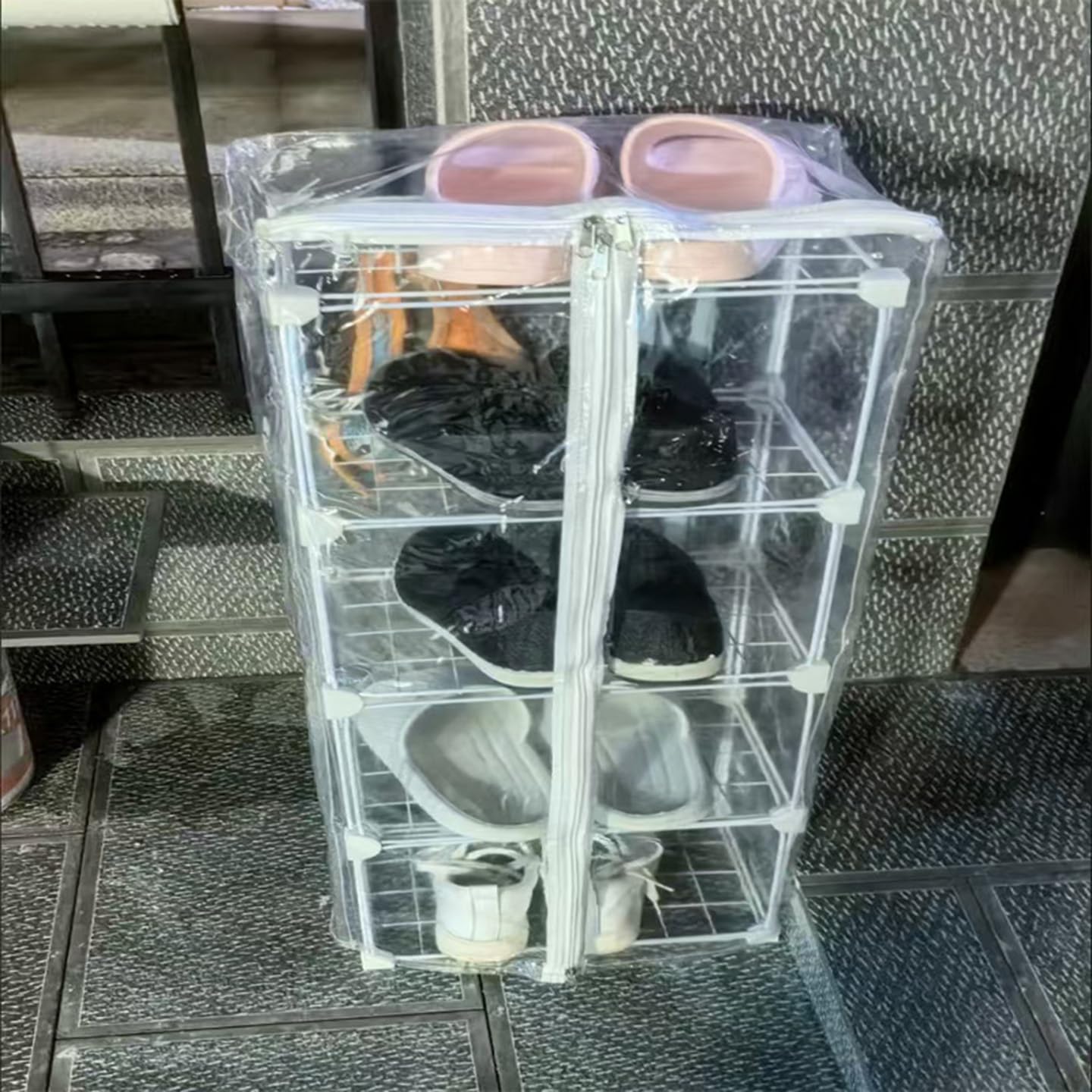 SchüTzende Regalabdeckung Mit ReißVerschluss Transparente PVC Drahtregal Abdeckung Aufbewahrungsregalabdeckung füR Metallregale Lager Keller Balkon Outdoor Aufbewahrungsschutz