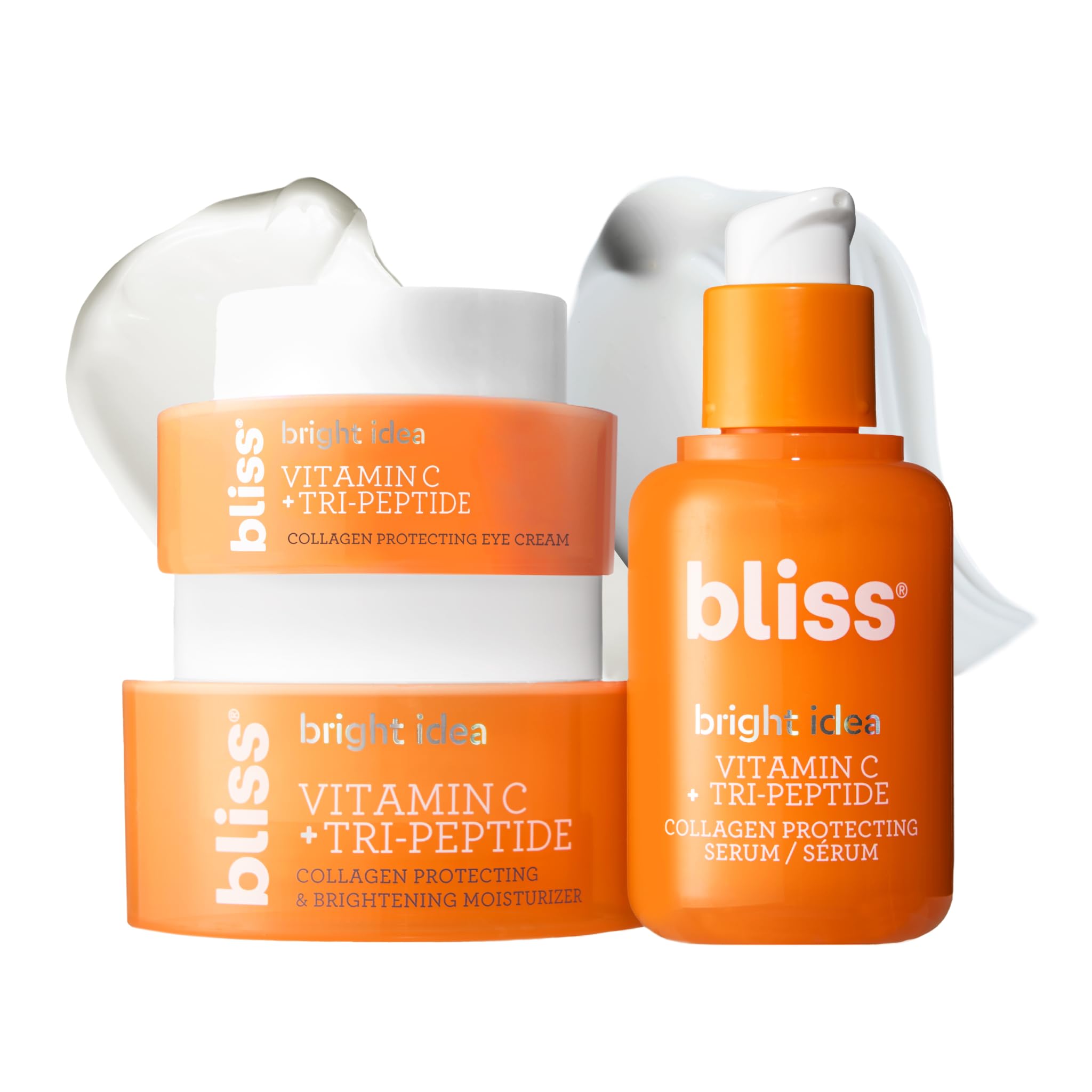 Bliss Vitamin C + Tri-Peptide Glow Getter Bright Idea 3-Piece Kit – Includes Brightening Moisturizer, Eye Cream & Serum for Radiant, Firm, Hydrated Skin – Vegan & Cruelty-Free Skincare Set