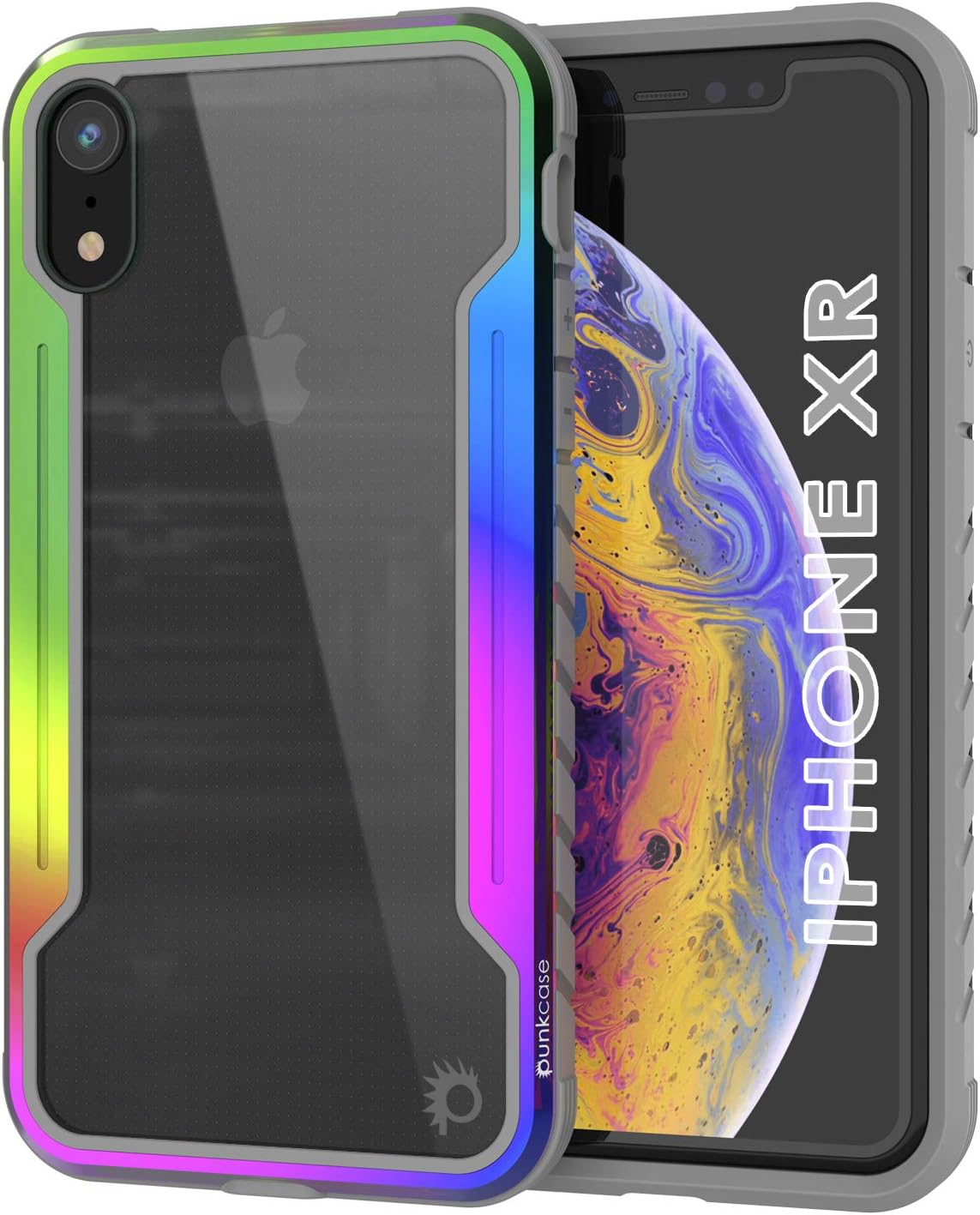 PunkCase for iPhone XR [Armor Stealth Series] Ultra Thin & Protective Military Grade Multilayer Cover W/Aluminum Frame [Clear Back] Ultimate Drop Protection for iPhone XR (6.1") (2018) (Red)