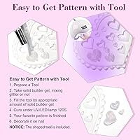 Vista 7 de RARJSM Aurora Solid Builder - Gel de uñas no pegajoso para esculpir 3D, gel de extensión de uñas Galaxy Starry Cloud transparente, naranja, rosa