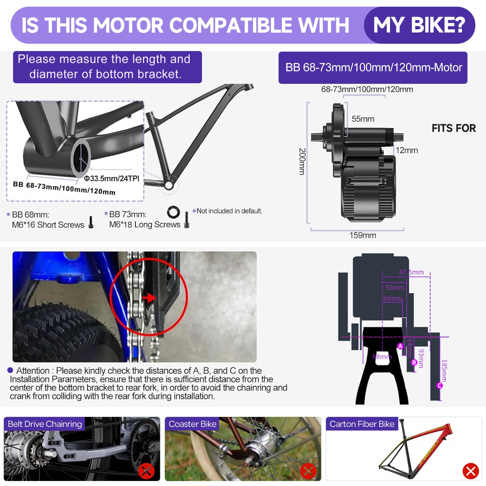 BAFANG 48V 75OW Kit Motore Centrale BBS02B con Display EKD01 e Corona 44T | Kit Conversione Ebike per BB68-73mm, Ideale per Commuting Urbano Quotidiano, Pendolari, Lavoratori d'Ufficio, Percorsi Brevi
