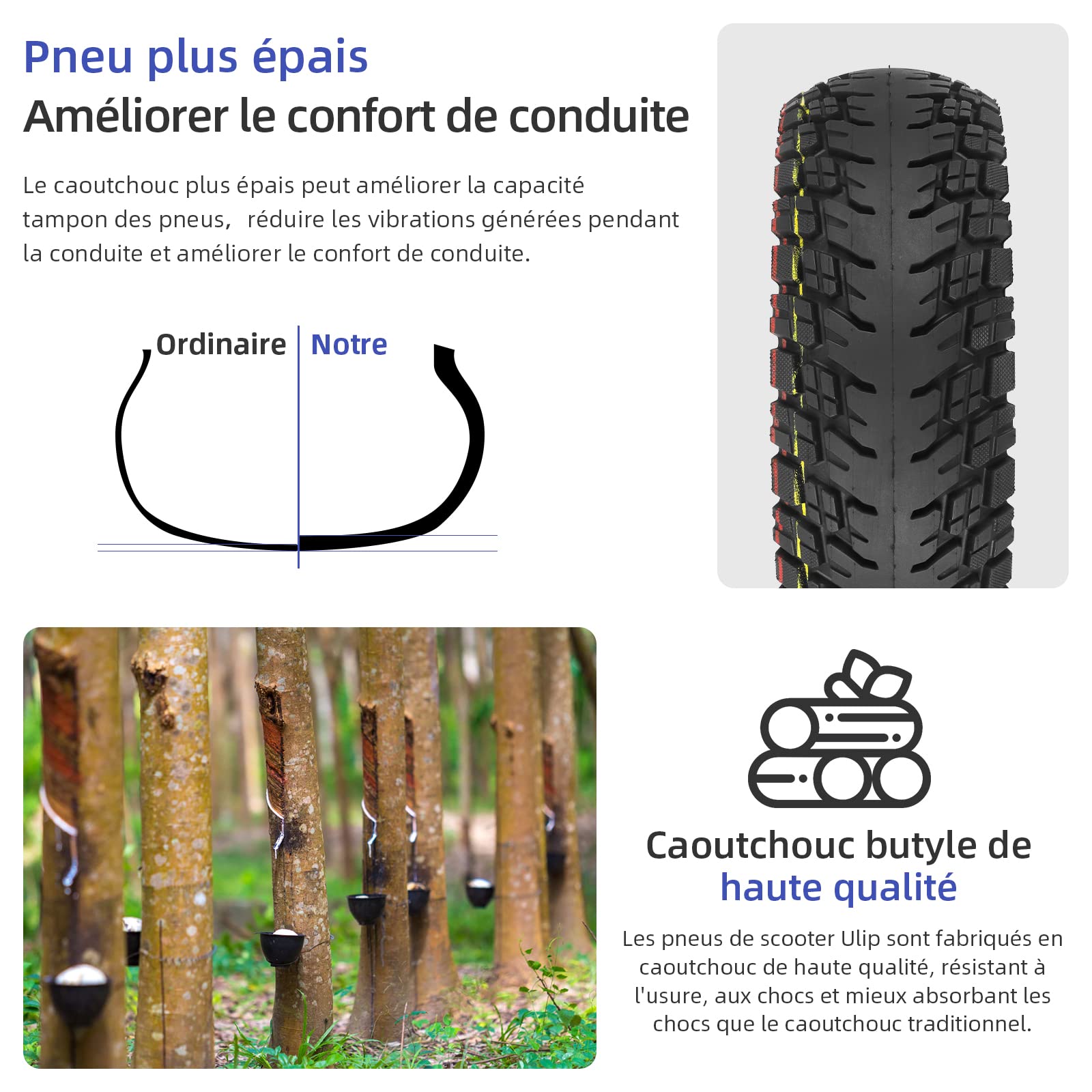 ulip neumático todoterreno de 10x3 pulgadas con neumático de tubo interno para Joyor Apollo Ghost kaabo WOLF WARRIOR MANTIS scooter 80/65-6,255*80 neumático