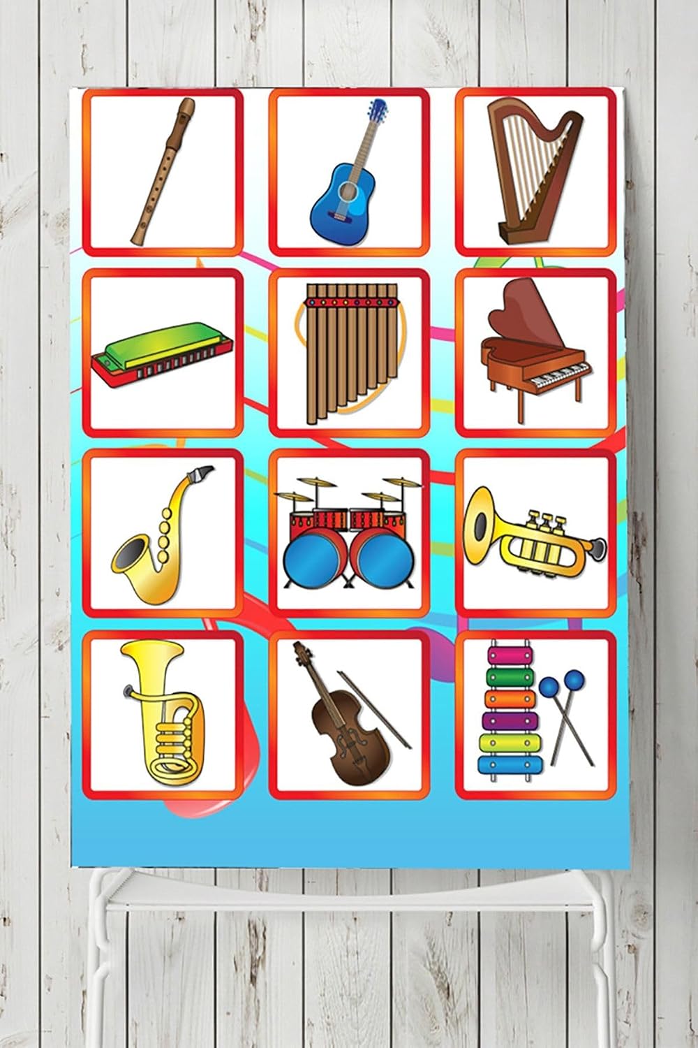 Postermanya (pster7368) Müzik Aletleri Eğitim Posteri (60x90cm)