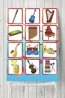 Postermanya (pster7368) Müzik Aletleri Eğitim Posteri (60x90cm)