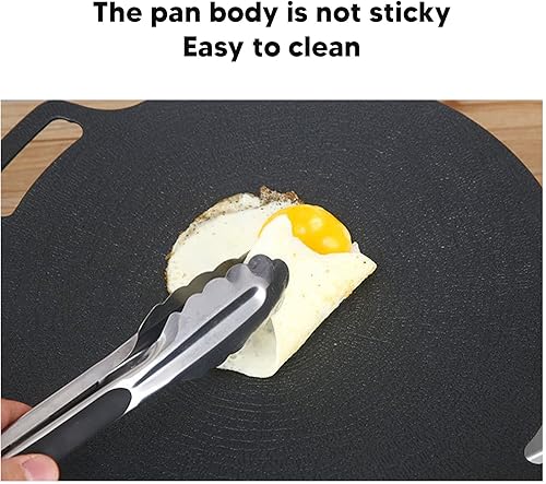 Miniatura 3 de Luqeeg Parrilla antiadherente para barbacoa coreana con asas dobles, plancha de cocción rápida y uniforme para cocinar, camping, picnic, playa,