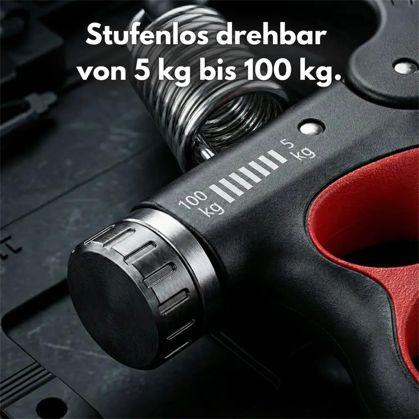 Handgrifftrainer mit Zähler 5–100 kg verstellbar – Unterarm und Handgelenktrainer für Krafttraining, Klettern, Fitness und Stressabbau