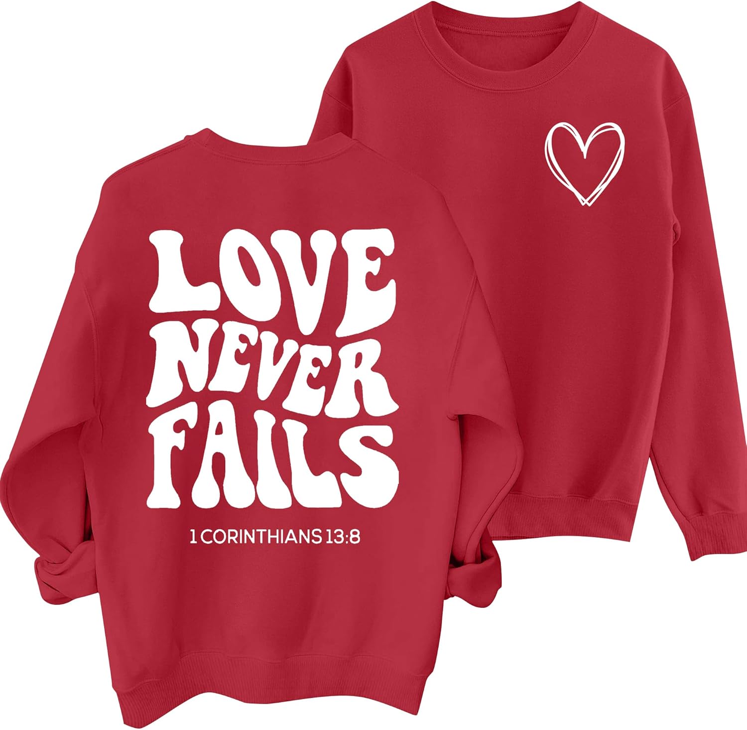 Valentines Sweatshirt for Women: Love Heart Graphic T Shirt Christian Long Sleeve Pullover Top - Image 4