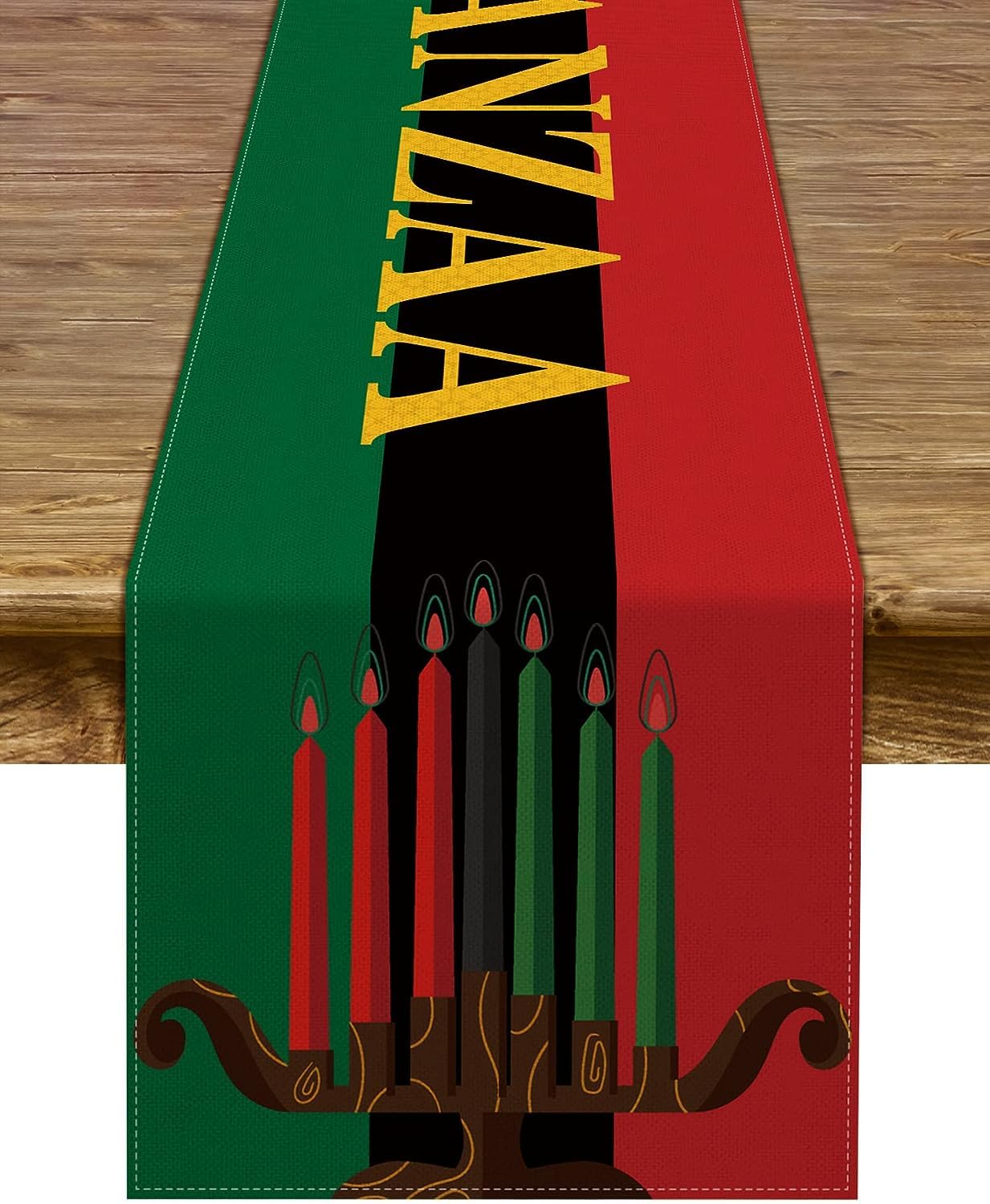 Kwanzaa Table Runner Kinara African American Table Decor African Heritage Holiday Kitchen