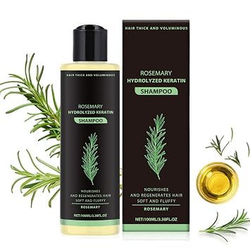 Rosemary Keratin Shampoo Gently Cleanses, Nourishes and Strengthens Hair, Increases Shine and Softness, Reduces Frizz, Leaves Hair Moisturized, Shiny, And Voluminous, 3.38 Fl Oz