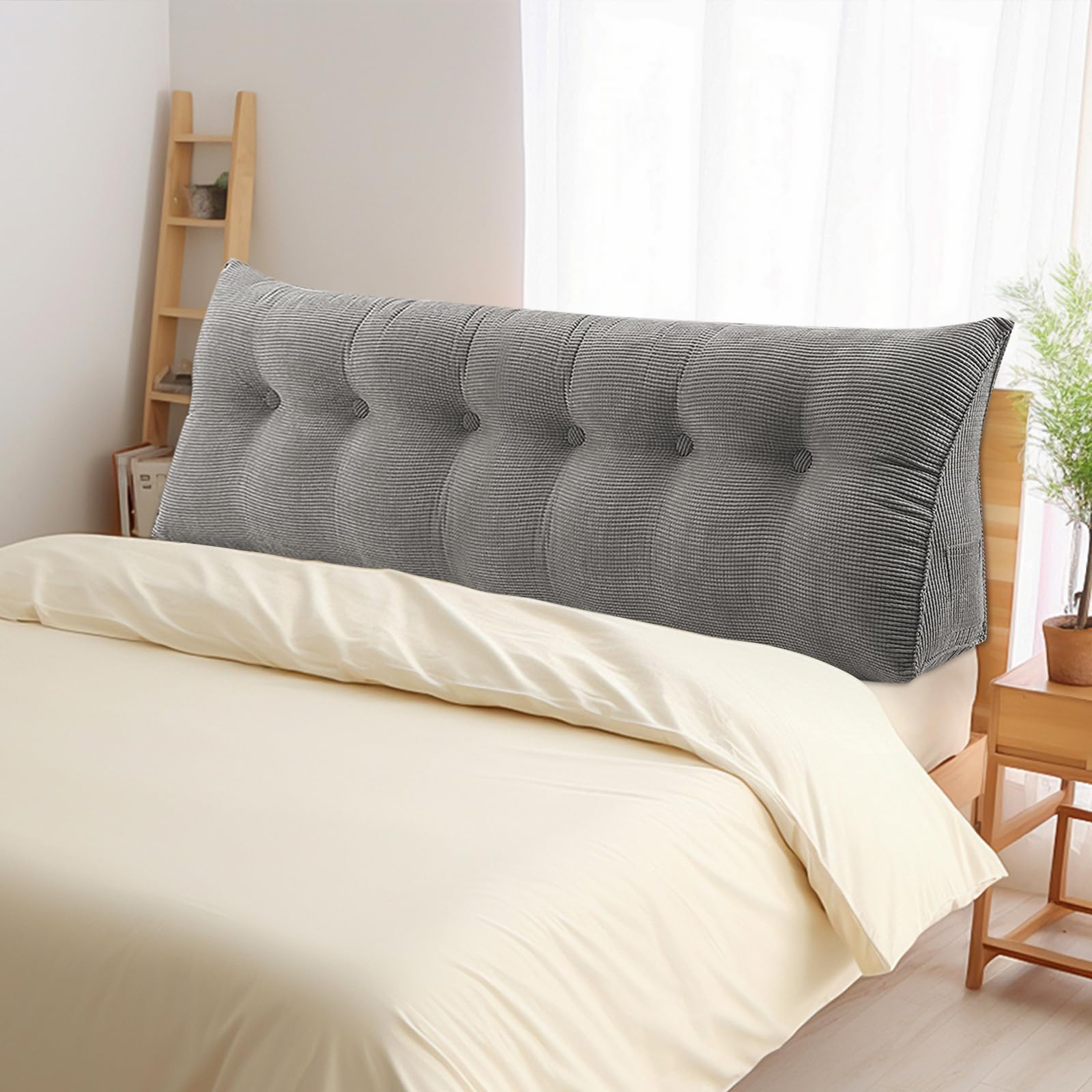 Poduszka klinowa 2 w 1 180 x 50 x 20 cm oparcie pod plecy na kanapę i łóżko