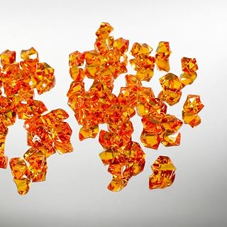 WGV Acrylic Ice Rock Crystals Treasure Gems for Table Scatters, Vase Fillers, Wedding, Banquet, Party, Event, Birthday Decor (Approx 150 pcs per Bag), 1 Bag, 1 Pound, Orange