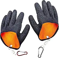 Saycker 2 luvas de pesca com liberação magnética, luvas profissionais de pescador, secagem rápida, luvas à prova de perfuração, luva de pesca antiderrapante para manuseio, captura