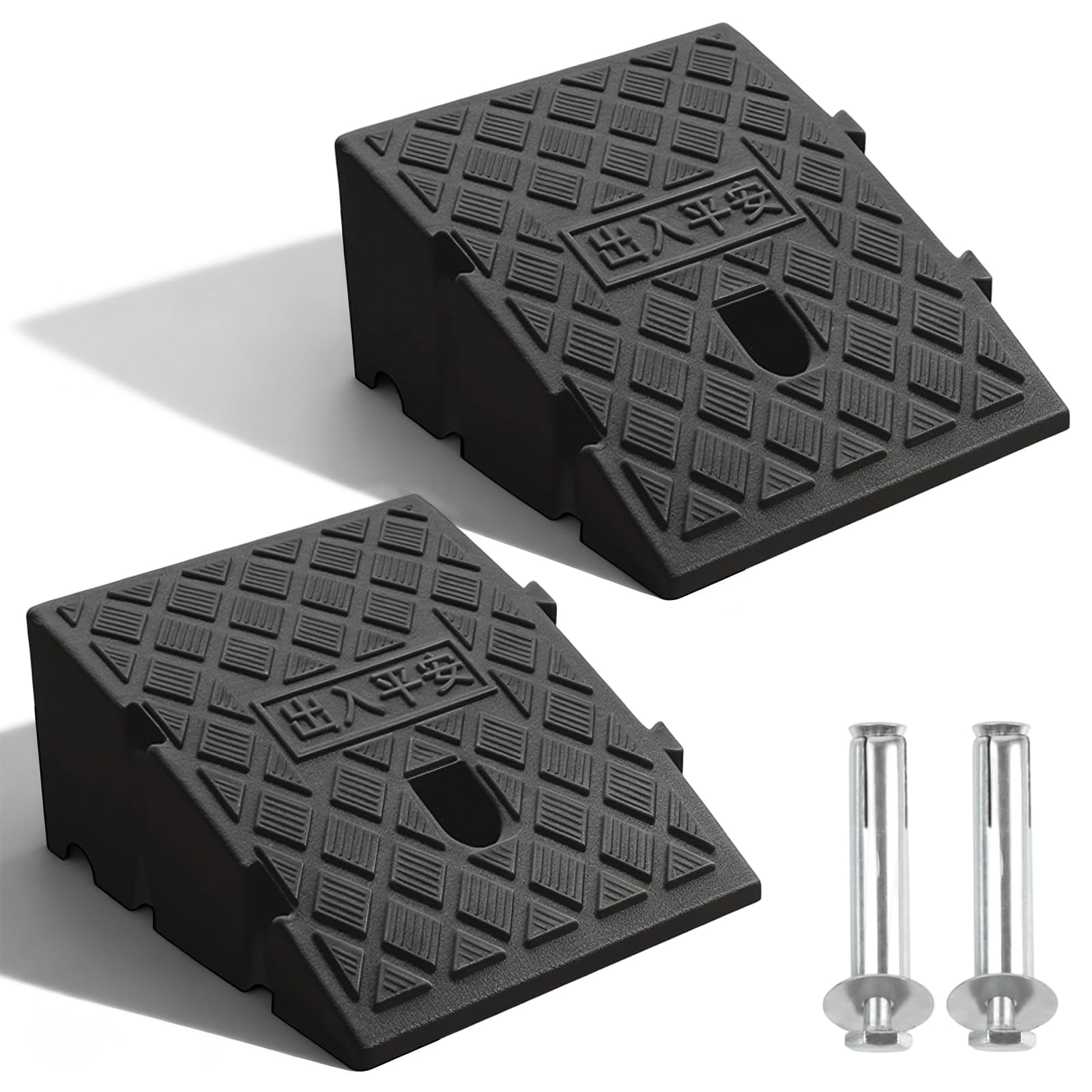 2 Pack Ramps for Mobility Scooters, Accessible Bike Ramp for Kids Portable Curb Ramps for Driveway PVC Scooter Ramp for Wheelchair Motorcycle
