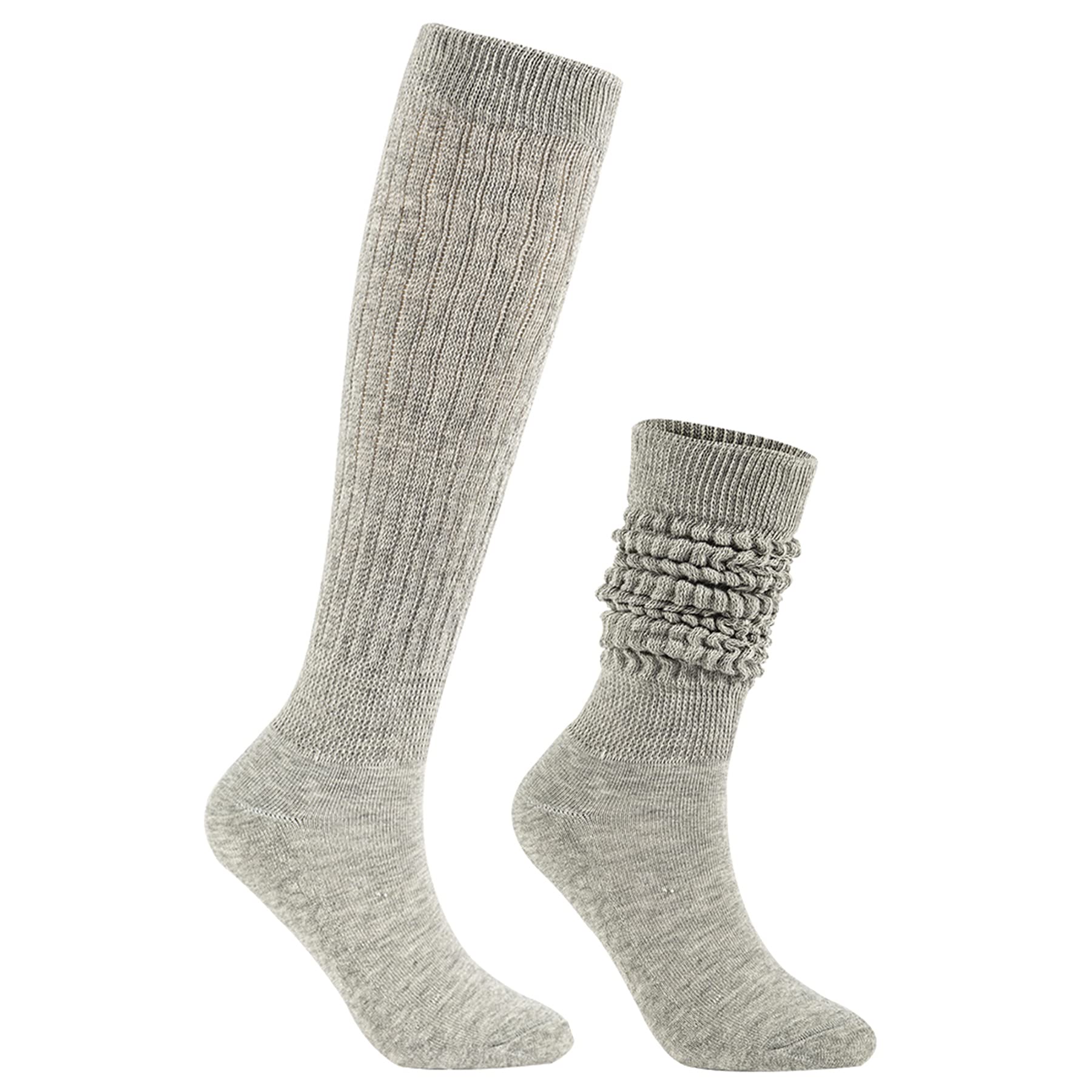 Zando Slouch Socks for Women - 80s 90s Knee High Scrunch Socks Soft Long Stacked Boot Sock Warm Winter Sock Daily Wear