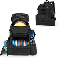 DSLEAF Disc Golf Backpack: 24-26 Disc Capacity, Sidewall Supports, MOLLE Webbing - Ideal for Beginners & Pros