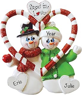 Candy Cane Love Couple Christmas Ornaments 2023 - Customised Ornaments for Couples - Charming Love Ornament - Our First Christmas Together Ornament 2023 - Personalised Christmas Ornaments for Couples