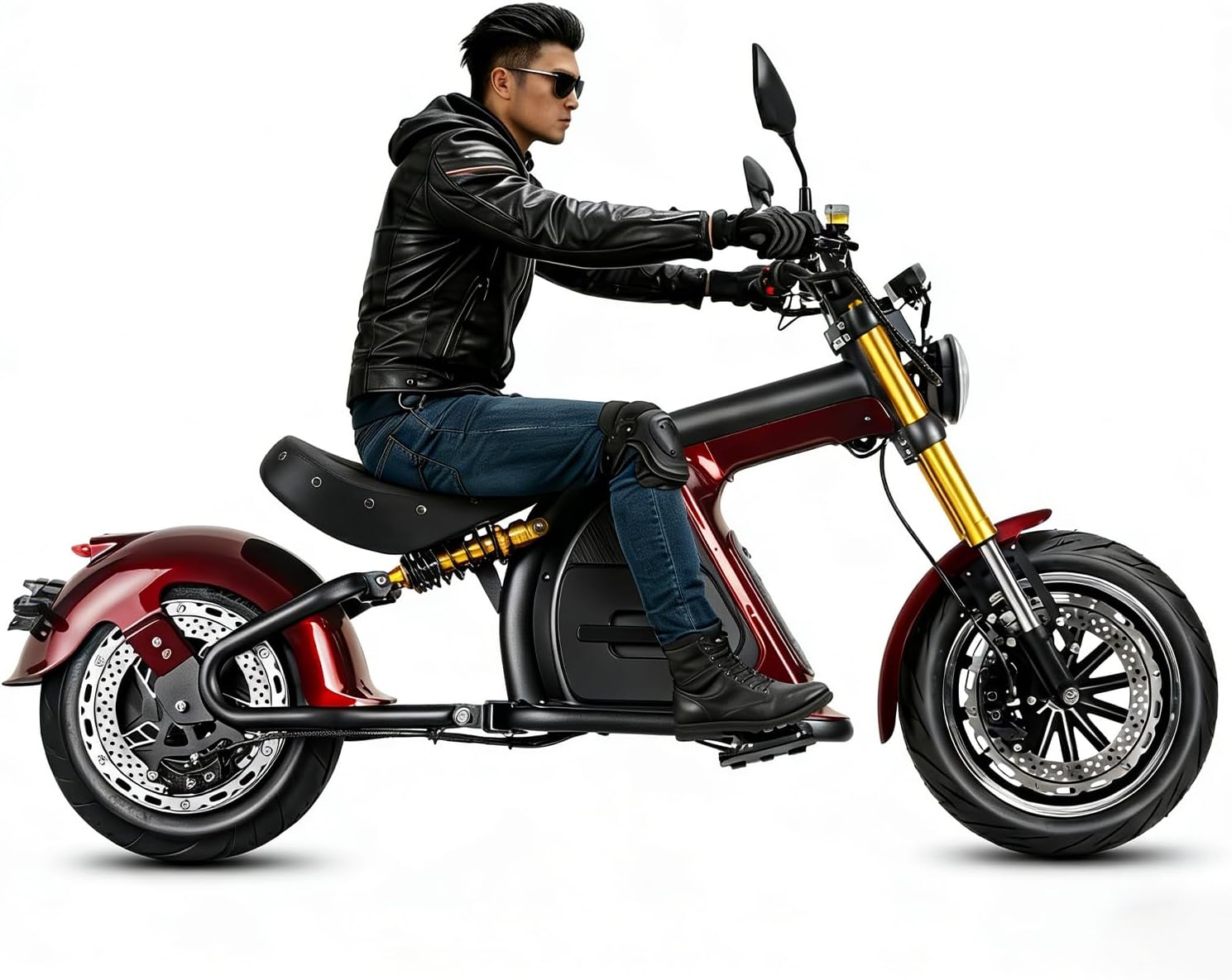 eAhora M8S 4000W 50Mph Electric Motorcycle for Adults,70+Miles Long Range with 72V 35Ah Lithium Battery, Full Suspension Dual Hydraulic Brakes,IP6 Color LCD Display Street Legal