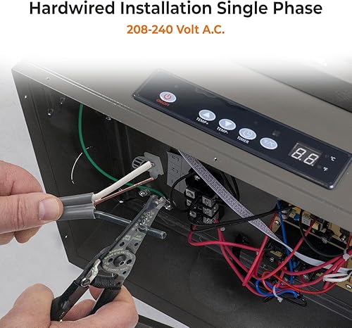 Miniatura 8 de Comfort Zone Calentador de garaje con cable duro de 10,000 W - Soporte de techo industrial y comercial, calentador forzado por ventilador de 240 V