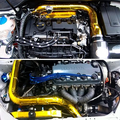 Vista 15 de Sporacingrts Cinta adhesiva de barrera térmica dorada de 2 pulgadas x 16.4 pies, rollo de envoltura reflectante de fibra de vidrio, compatible