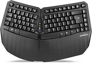 perixx PERIBOARD-613B Wireless Compact Tenkeyless Ergonomic Keyboard, 2.4G and Bluetooth Connectivity, for Windows 10 and Mac OS X, Black, UK QWERTY