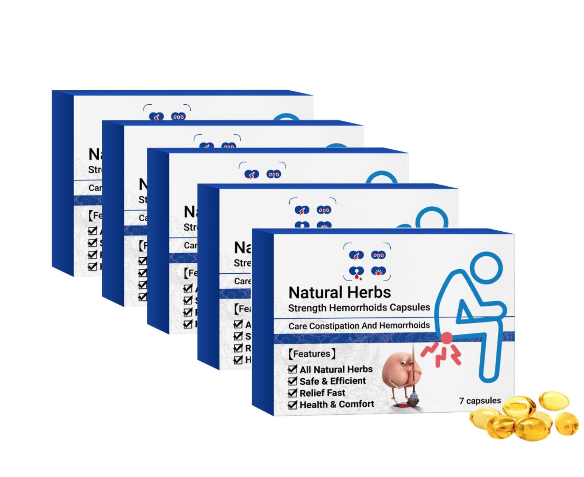 natürliche Kräuter-Hämorrhoiden-Kapseln, zur schnellen Linderung von Hämorrhoiden, natürliche Hämorrhoiden-Linderungskapseln.