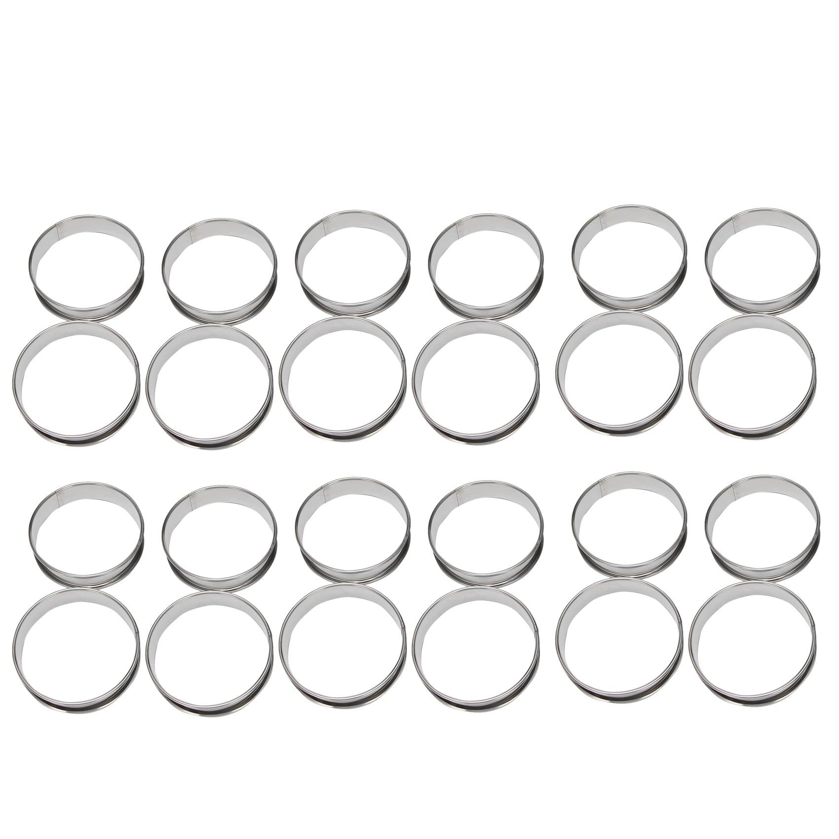 Hndhbfgrt 4 Inch Muffin Rings Crumpet Rings, Set of 60 Stainless Steel Muffin Rings Molds Double Rolled Tart Rings Round Tart Ring